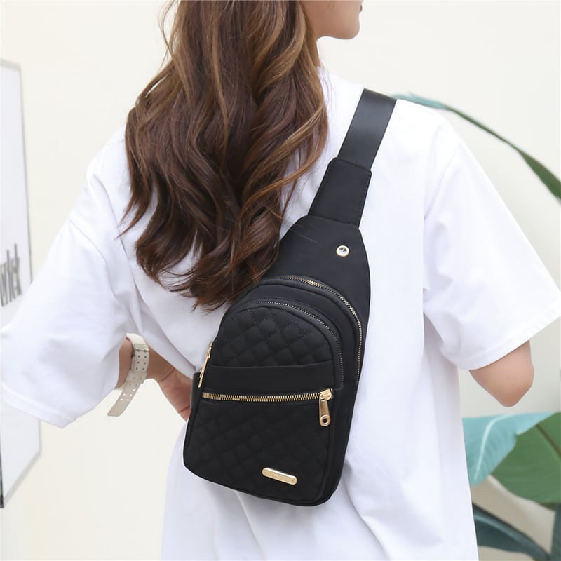 💖Multi-Pocket Lightweight Metal Zipper Chest Bag with Data Cable Hole