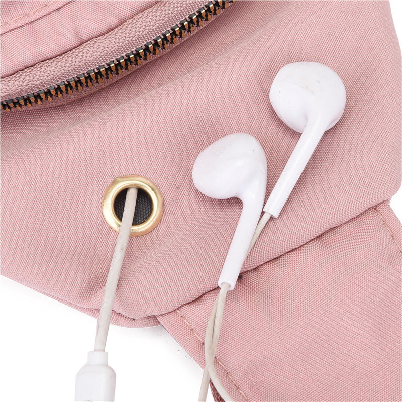 💖Multi-Pocket Lightweight Metal Zipper Chest Bag with Data Cable Hole