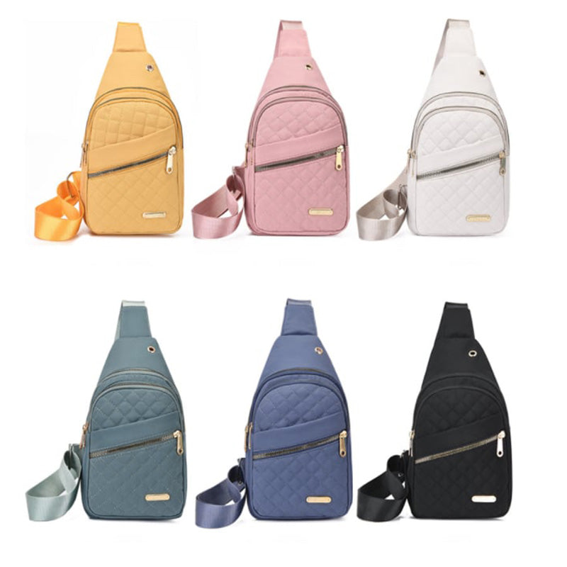 💖Multi-Pocket Lightweight Metal Zipper Chest Bag with Data Cable Hole