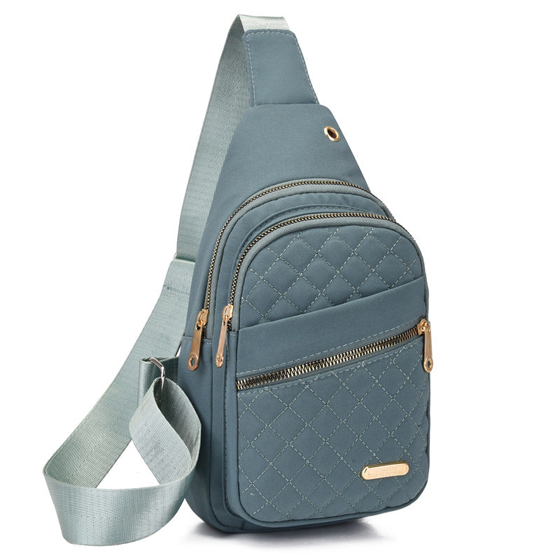 💖Multi-Pocket Lightweight Metal Zipper Chest Bag with Data Cable Hole