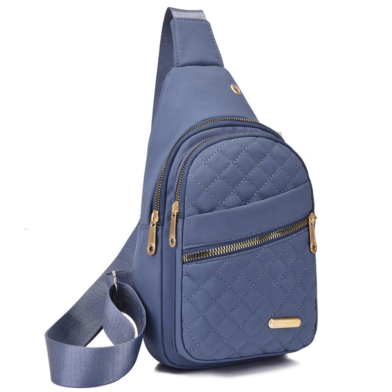 💖Multi-Pocket Lightweight Metal Zipper Chest Bag with Data Cable Hole