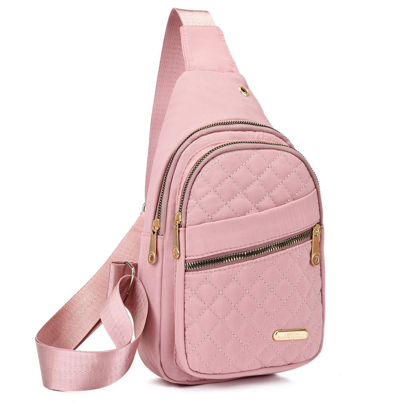 💖Multi-Pocket Lightweight Metal Zipper Chest Bag with Data Cable Hole
