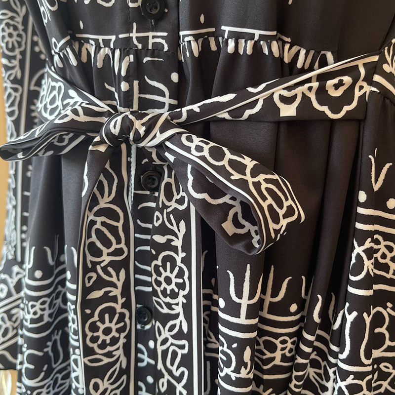 Women’s Casual Printed V-Neck Flowy Dress