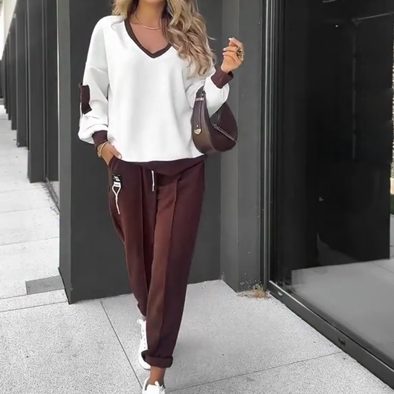 ⏳Time-limited Special⏰Color-Block Pullover Hoodie & Jogger Pants Set