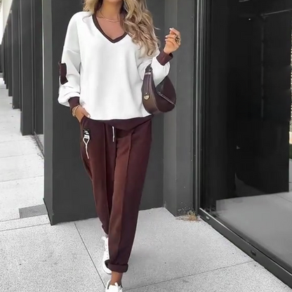 ⏳Time-limited Special⏰Color-Block Pullover Hoodie & Jogger Pants Set