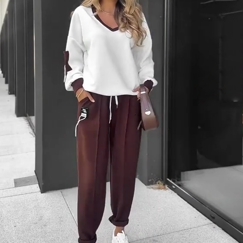 ⏳Time-limited Special⏰Color-Block Pullover Hoodie & Jogger Pants Set