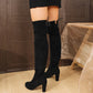 Elegant Faux Suede Over The Knee Boots
