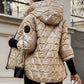 Women's Hooded Patchwork Cotton Jacket for Autumn & Winter