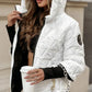 Women's Hooded Patchwork Cotton Jacket for Autumn & Winter