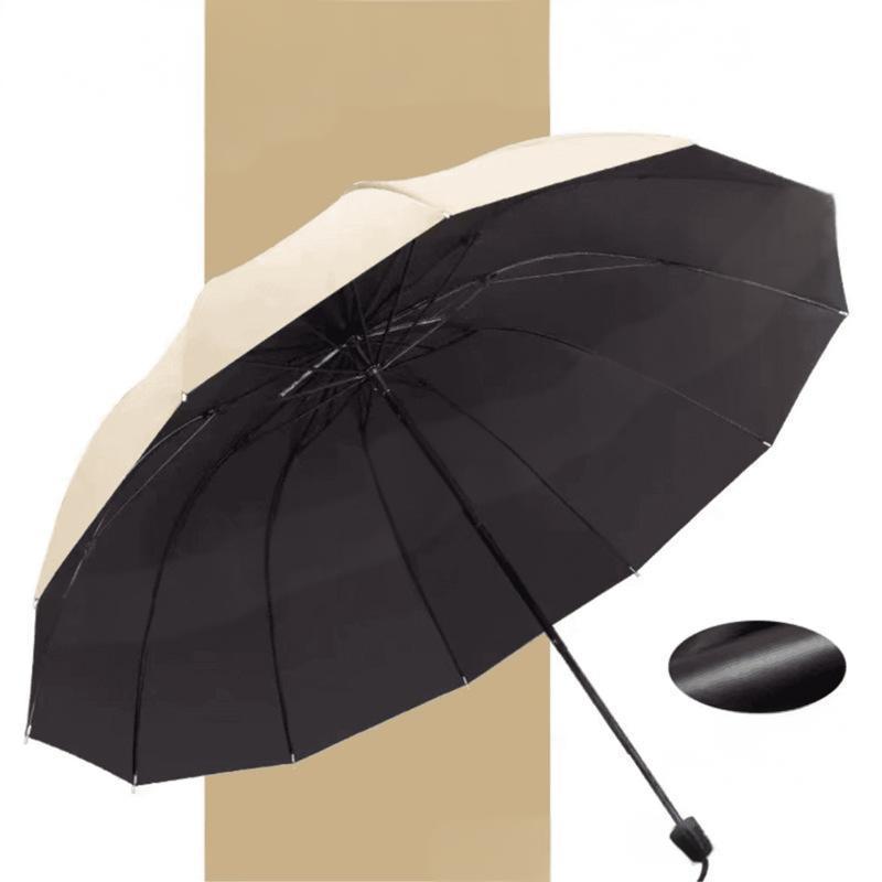 ☔ 12-Rib Windproof Umbrella - Large Coverage & Compact Fold, Durable Frame for Heavy Rain & Wind 📦✨