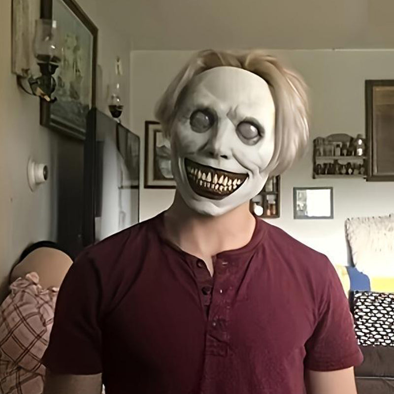 🎃 Creepy Horror Halloween Mask - Realistic Detailing with Adjustable Straps, Terrifying Effect for Parties & Pranks 👻✨