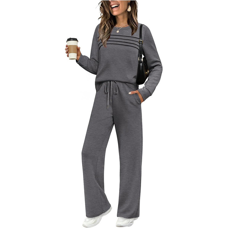 ⏳Time-limited Special⏰Women's Crew Neck Top & Drawstring Pants Set