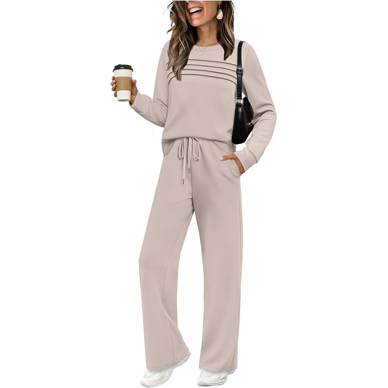 ⏳Time-limited Special⏰Women's Crew Neck Top & Drawstring Pants Set