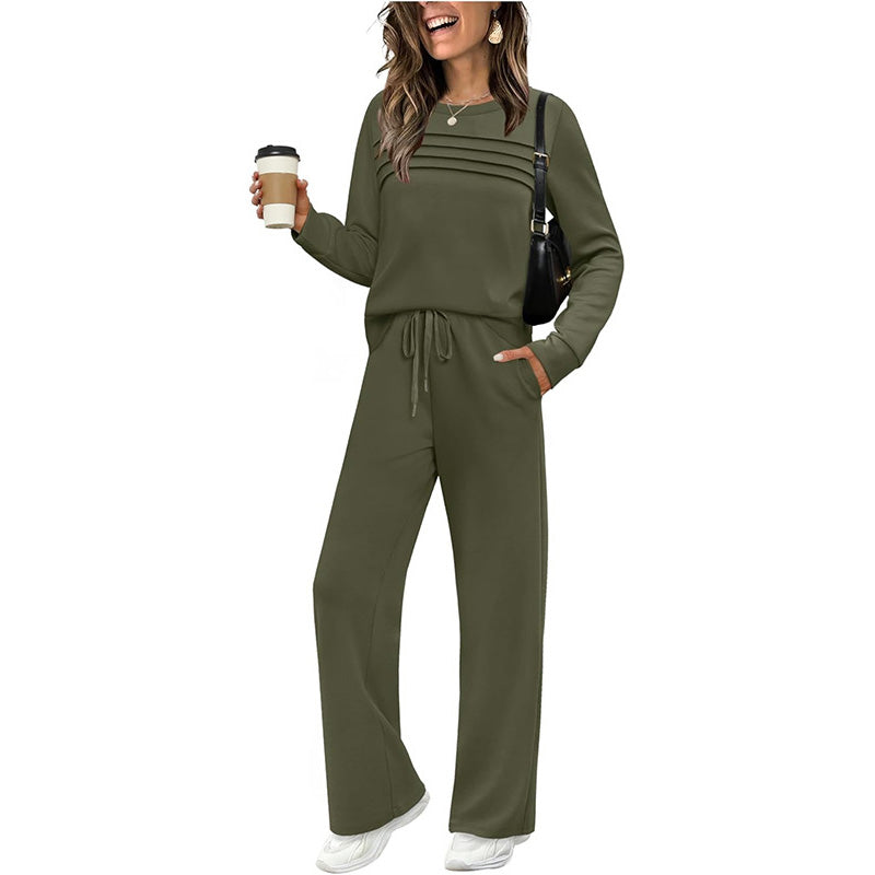 ⏳Time-limited Special⏰Women's Crew Neck Top & Drawstring Pants Set