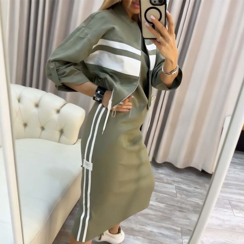 ⏳Time-limited Special⏰Women's Stand Collar Jacket & Dress Set