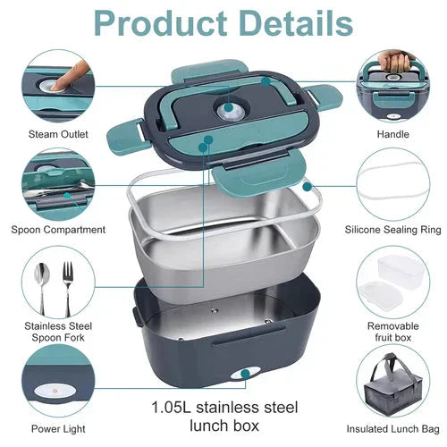 🔥 Hot Sale 50% OFF 🔥2-in-1 Portable Dual Voltage Electric Lunch Box