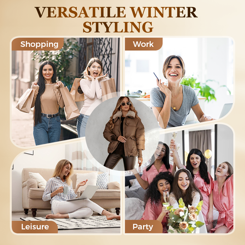 🏆Flash Sale 50% OFF⚡Women’s Stylish Short Down Jacket With Fluffy Collar