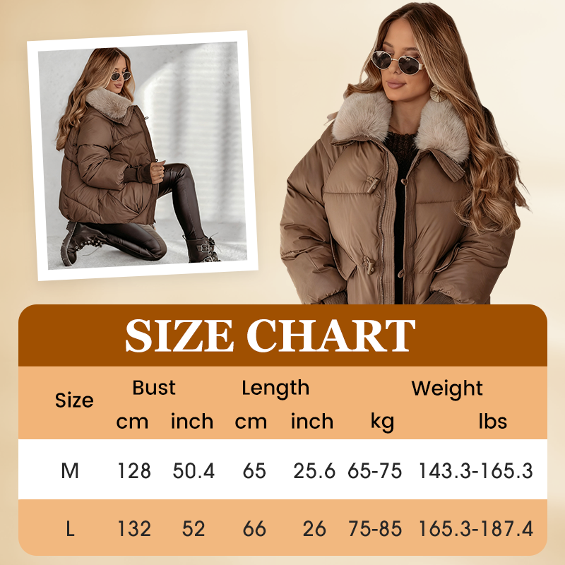 🏆Flash Sale 50% OFF⚡Women’s Stylish Short Down Jacket With Fluffy Collar