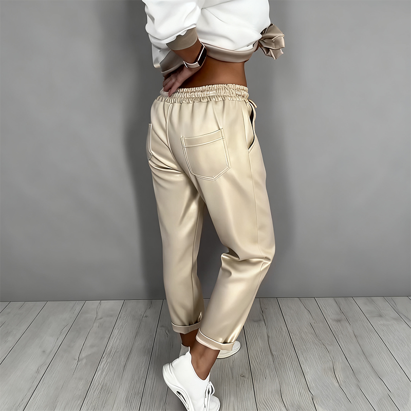 ⏳Time-Limited Special⏰Women’s Casual V-Neck Top & High Waist Pants 2-Piece Set