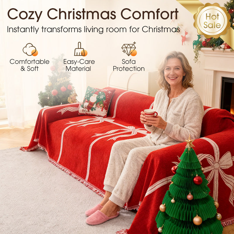 Reversible Christmas Couch Cover