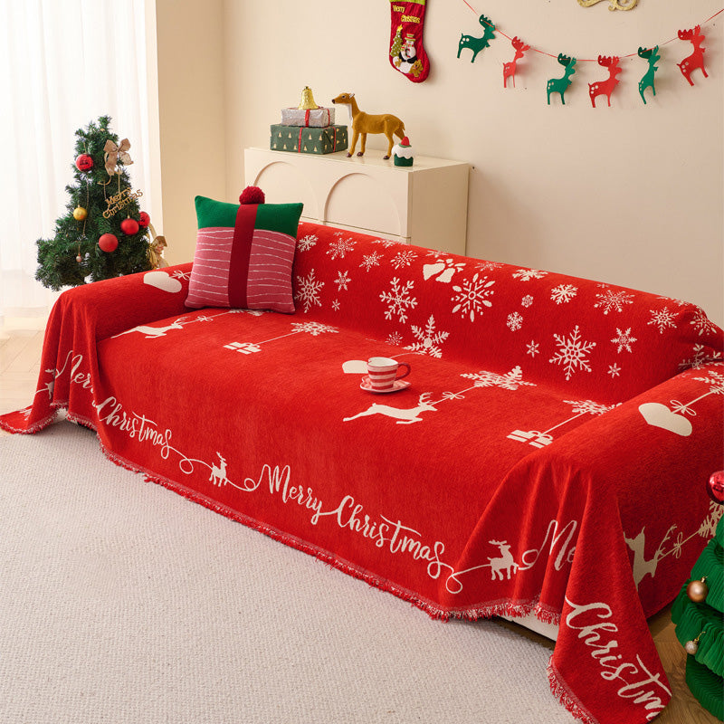 Reversible Christmas Couch Cover
