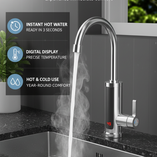 ⏰ Limited-Time 40% Off · Heats Up in 3 Seconds 🥰 Dual-Temperature Electric Faucet | Kitchen's Fast-Heating Wonder for Dishwashing & Prep ✨