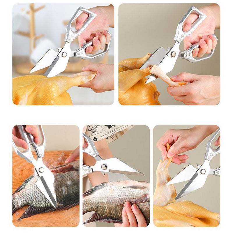 ✂️  HEAVY-DUTY KITCHEN SHEARS - Multi-Function for Poultry, Herbs & More, Comfort Grip & Dishwasher Safe, Includes Nut Cracker and Bottle Opener 🍗🔧