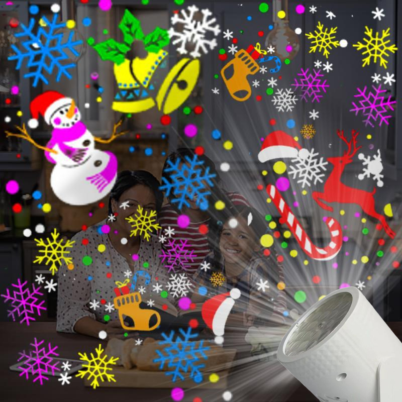🎅🎄Magical Christmas USB LED Projection Light – 12+ Festive Patterns, Plug & Play for Home/Party Decor