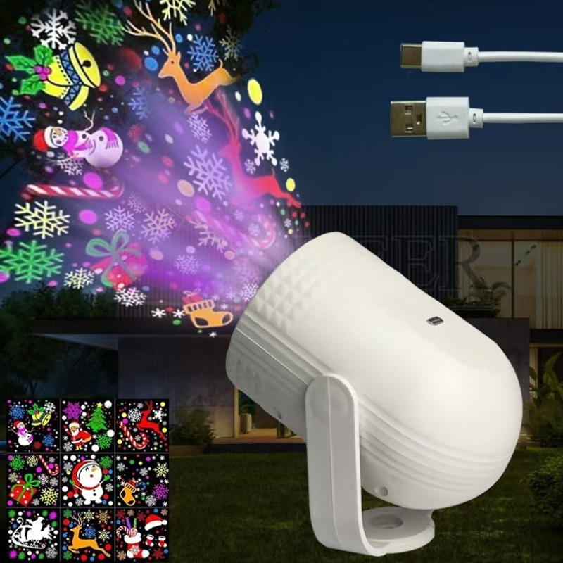 🎅🎄Magical Christmas USB LED Projection Light – 12+ Festive Patterns, Plug & Play for Home/Party Decor