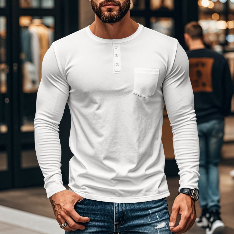 😎New Arrival🔥Men’s Slim Fit Henley Long Sleeve T-Shirt