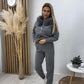 🔥Hot Sale Offers-Women’s Plush Collar Zip-Up Hoodie & Jogger Set
