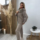 🔥Hot Sale Offers-Women’s Plush Collar Zip-Up Hoodie & Jogger Set
