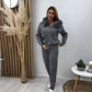 🔥Hot Sale Offers-Women’s Plush Collar Zip-Up Hoodie & Jogger Set