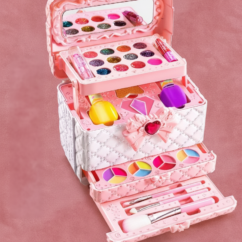 🎁💅Xmas Sale 50% Off✨[Kids Play Makeup Kit with Case]✨ -Water-Soluble Safe Cosmetics for Girls, Creative Dress Up Toy!💖💧