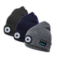 Peel-Off LED Headlamp Bluetooth Headset Knit Cap