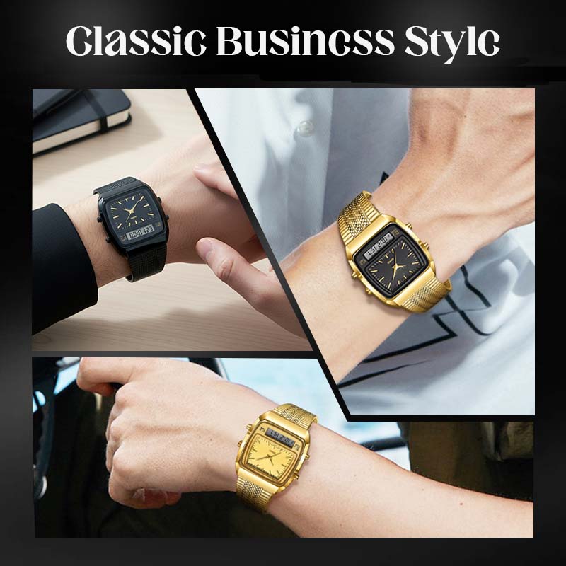 Retro Style Square Face Multifunction Watch