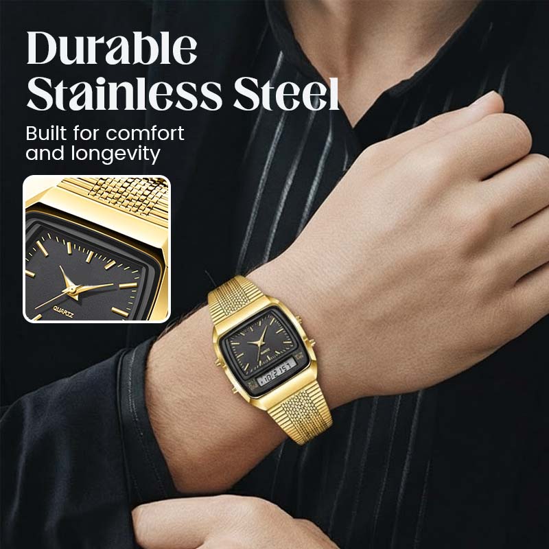 Retro Style Square Face Multifunction Watch