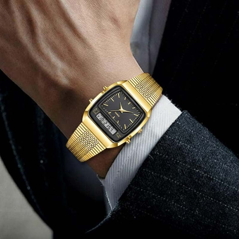 Retro Style Square Face Multifunction Watch