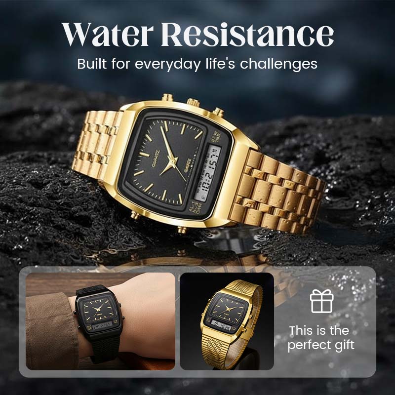Retro Style Square Face Multifunction Watch