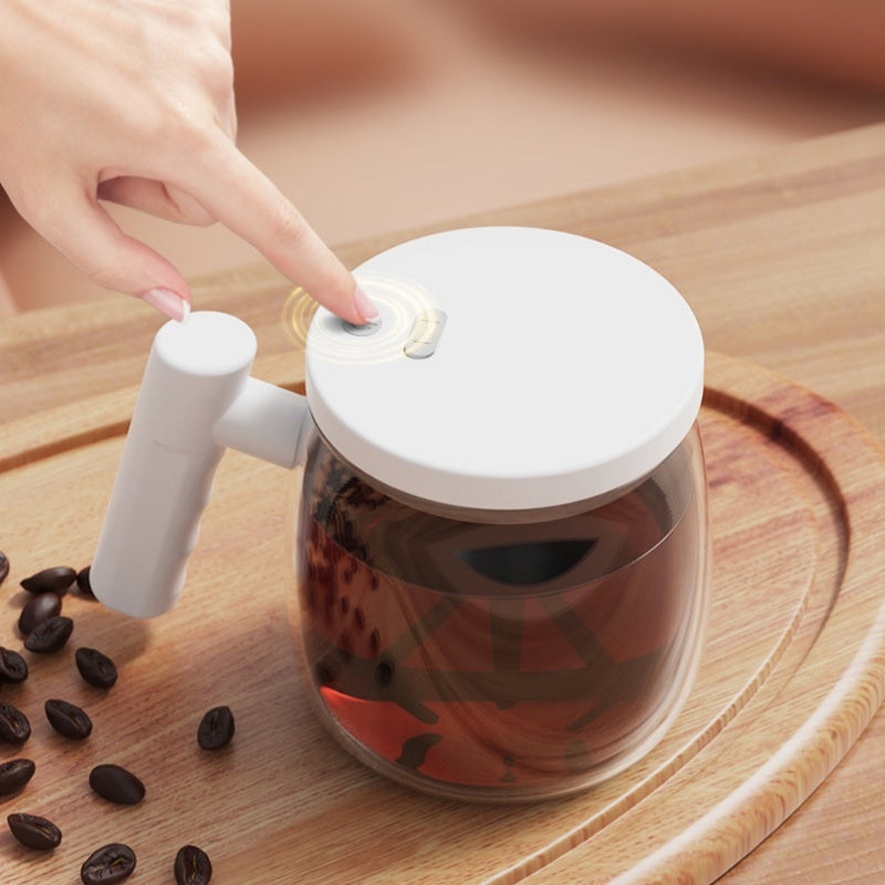 Portable Electric Stirring Coffee Mug with Handle