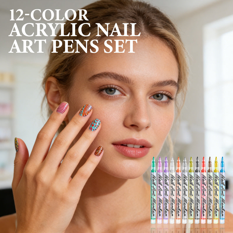 🔥New Year's Special Offer:50% OFF❤️12-Color Acrylic Nail Art Pens Set🧡💛