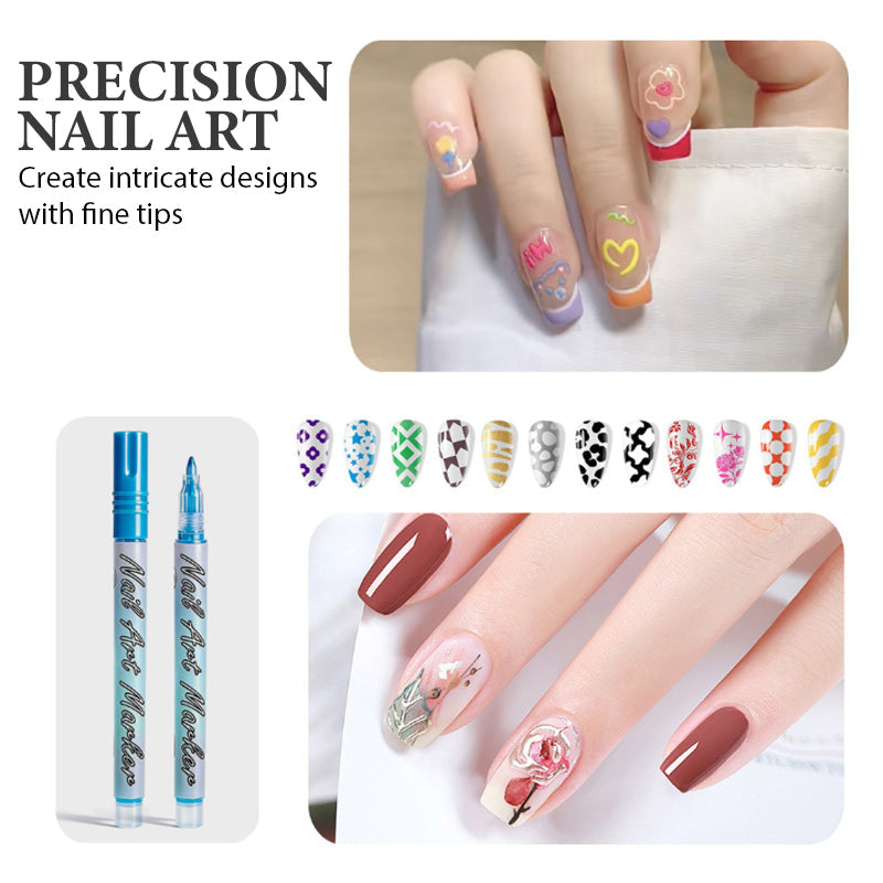 🔥New Year's Special Offer:50% OFF❤️12-Color Acrylic Nail Art Pens Set🧡💛