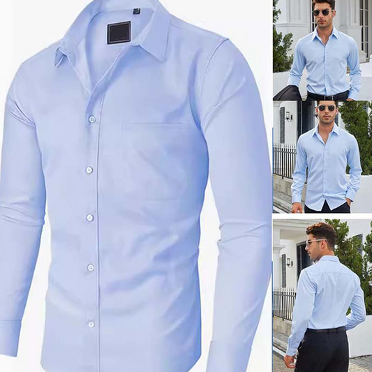 🔥Solid-Color Long-Sleeve Shirt