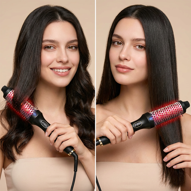 🔥2-in-1 Magic Styler | Heated Straightener & Curler Comb | Switch Hairstyles in Seconds💁‍♀️