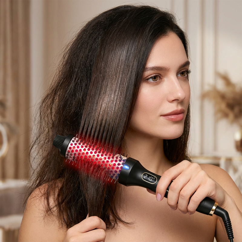 🔥2-in-1 Magic Styler | Heated Straightener & Curler Comb | Switch Hairstyles in Seconds💁‍♀️