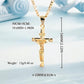🔥 50% OFF! ⏰ Gold-Tone Crucifix Pendant Necklace – Detailed INRI Design, Adjustable Figaro Chain & Everyday Faith Jewelry ✝️✨