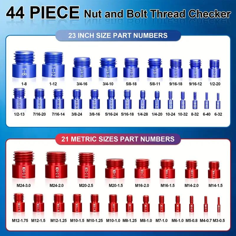 📢📢50% OFF !! ⏰ Nut & Bolt Thread Checker Kit – Dual-Sided, Military-Grade, Metric & Imperial ✨