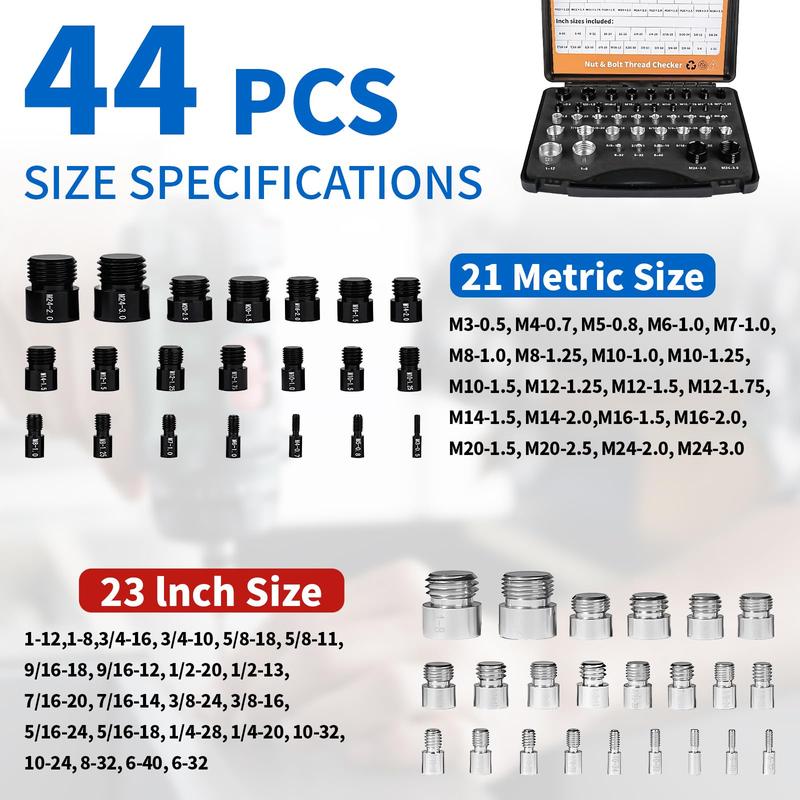 📢📢50% OFF !! ⏰ Nut & Bolt Thread Checker Kit – Dual-Sided, Military-Grade, Metric & Imperial ✨