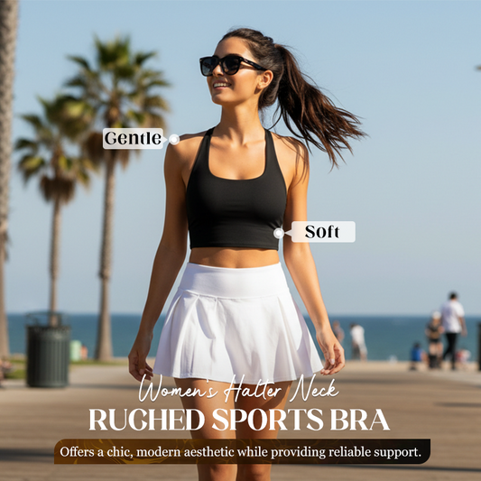 Women's Solid Removable Chest Pad Sports Tank Top, Casual Comfort and Durability Halter Neck Sports Top for Yoga Gym Workout, Ladies Sportswear for All Seasons