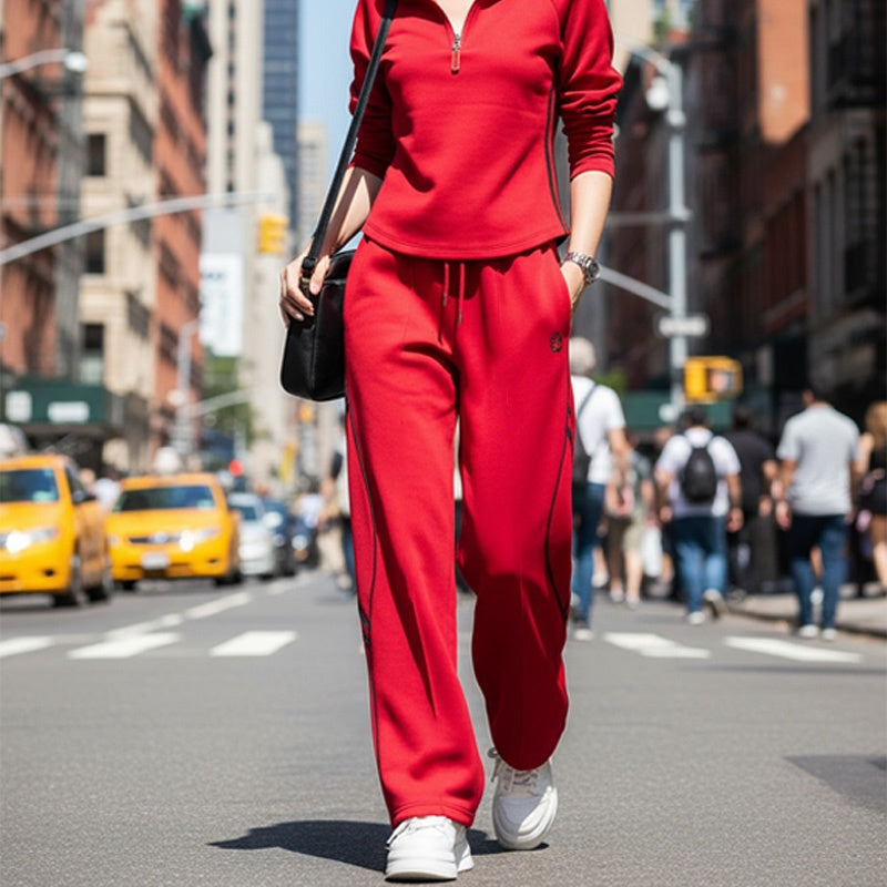 Women's Half-Zip Casual Tracksuit Set